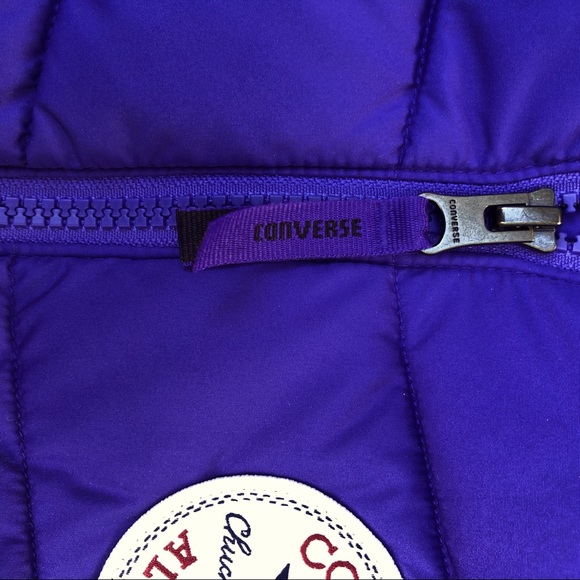 CONVERSE girls puffer PURPLE VEST medium 10/12 EUC - Picture 4 of 9